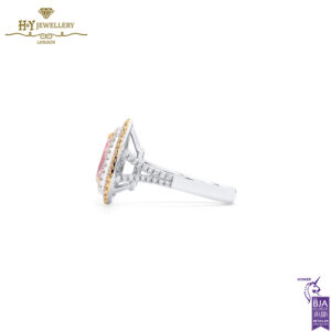 White Gold Brilliant & Pear Cut Pinkish Brown Diamond Ring - 1.68ct-14711