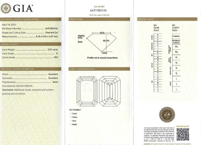 White Gold Emerald Cut & Trapeze Cut Diamond Ring - 2.32ct -11464