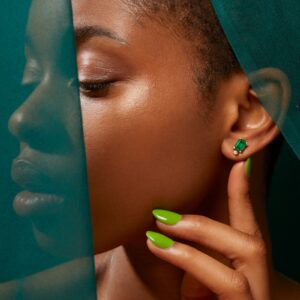 House Of Meraki Kyem Studs - Yellow Gold Emerald & Diamond Earrings - 1.68ct-10516