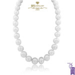 White Gold Pearl & Diamond Necklace - 0.18ct -0