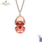 Fabergé Essence Rose Gold Ruby Heart Surprise Locket-0
