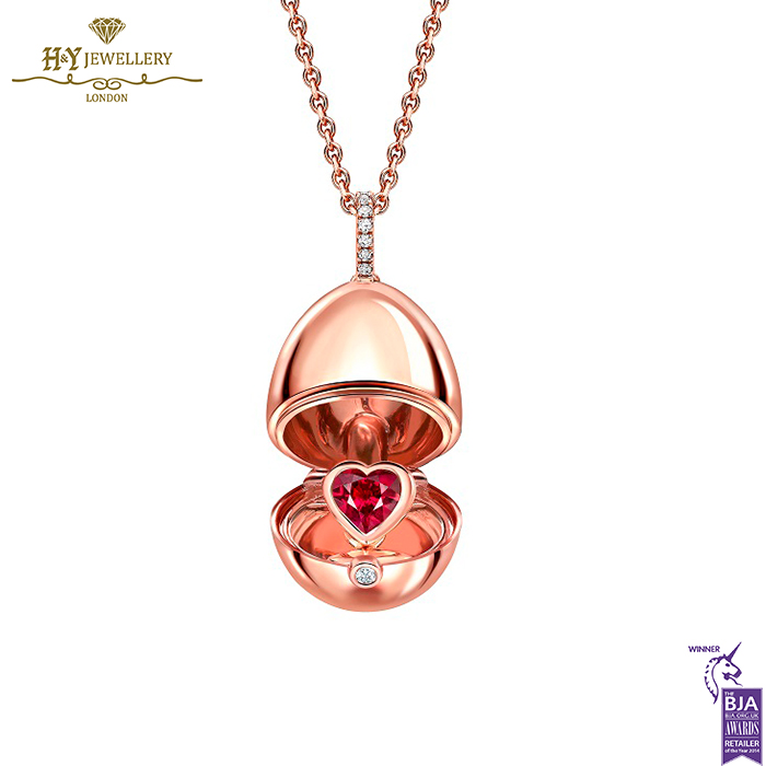 Fabergé Essence Rose Gold Ruby Heart Surprise Locket-0