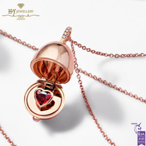 Fabergé Essence Rose Gold Ruby Heart Surprise Locket-15384