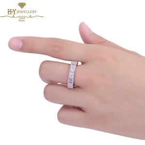 White Gold Emerald Cut Diamond & Ruby Baguette Cut Ring - 10.15ct-10361