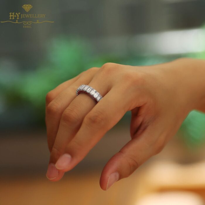 White Gold Emerald Cut Diamond & Ruby Baguette Cut Ring - 10.15ct-10363