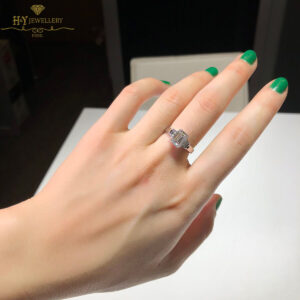 White Gold Emerald Cut & Trapeze Cut Diamond Ring - 2.47 ct-10389