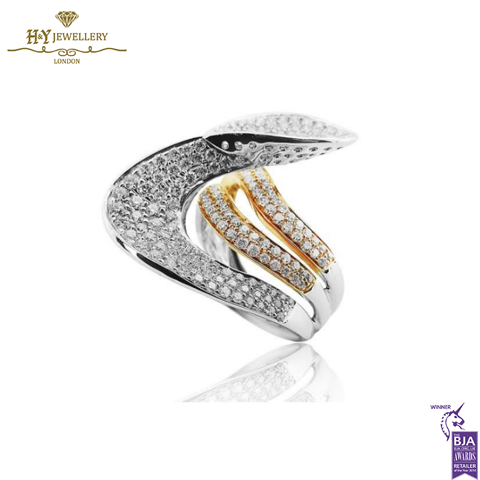 White & Rose Gold Brilliant Cut Diamond Ring - 2.65ct-14017