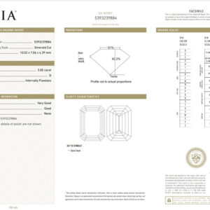 White Gold Emerald & Tapered Cut Diamond Ring - 3.33ct -10793