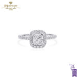White Gold Rectangular & Round Brilliant Cut Diamond Ring - 1.53ct -0