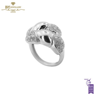 White Gold Brilliant Cut Pave Diamond Ring - 0.37 ct -0