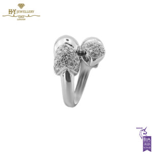 White Gold Brilliant Cut Pave Diamond Ring - 0.37 ct -15450