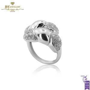 White Gold Brilliant Cut Diamond Ring - 0.99ct-14097