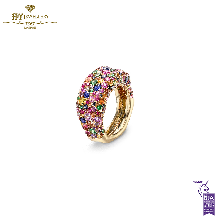 Fabergé Emotion Yellow Gold & Multicoloured Gemstone Petite Ring-0