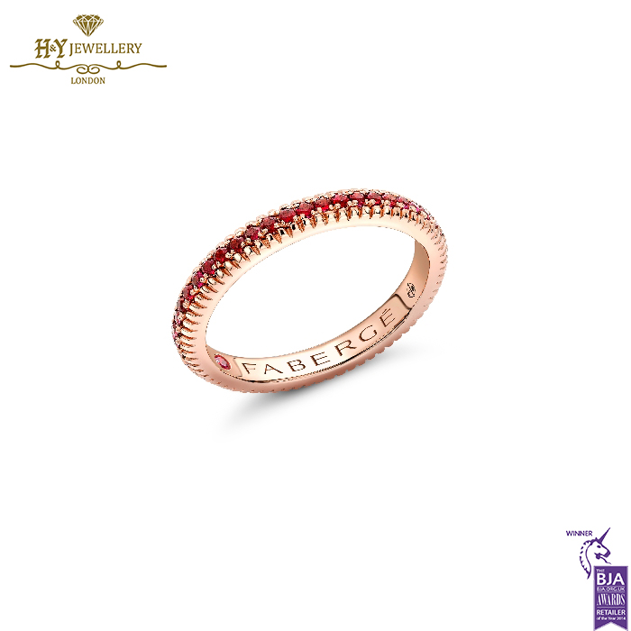 Fabergé Colours of Love Rose Gold Ruby Fluted Eternity Ring-0