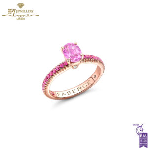 Fabergé Colours of Love Rose Gold Pink Sapphire Fluted Ring with Pink Sapphire Shoulders-0