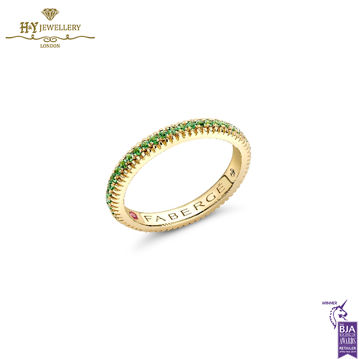 Fabergé Colours of Love Yellow Gold Tsavorite Fluted Eternity Ring-0