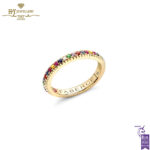 Fabergé Colours of Love Yellow Gold Multicoloured Gemstone Fluted Eternity Ring-0