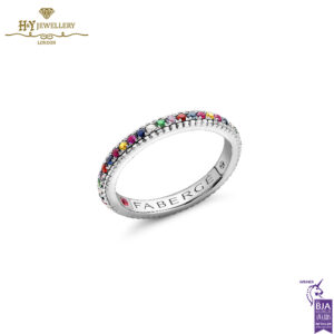 Fabergé Colours of Love White Gold Multicoloured Gemstone Set Fluted Ring-0