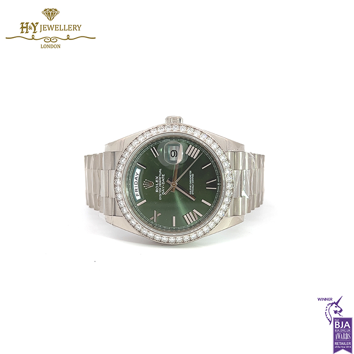 Rolex Day-Date Olive Green Dial White Gold - ref 228349RBR-15722