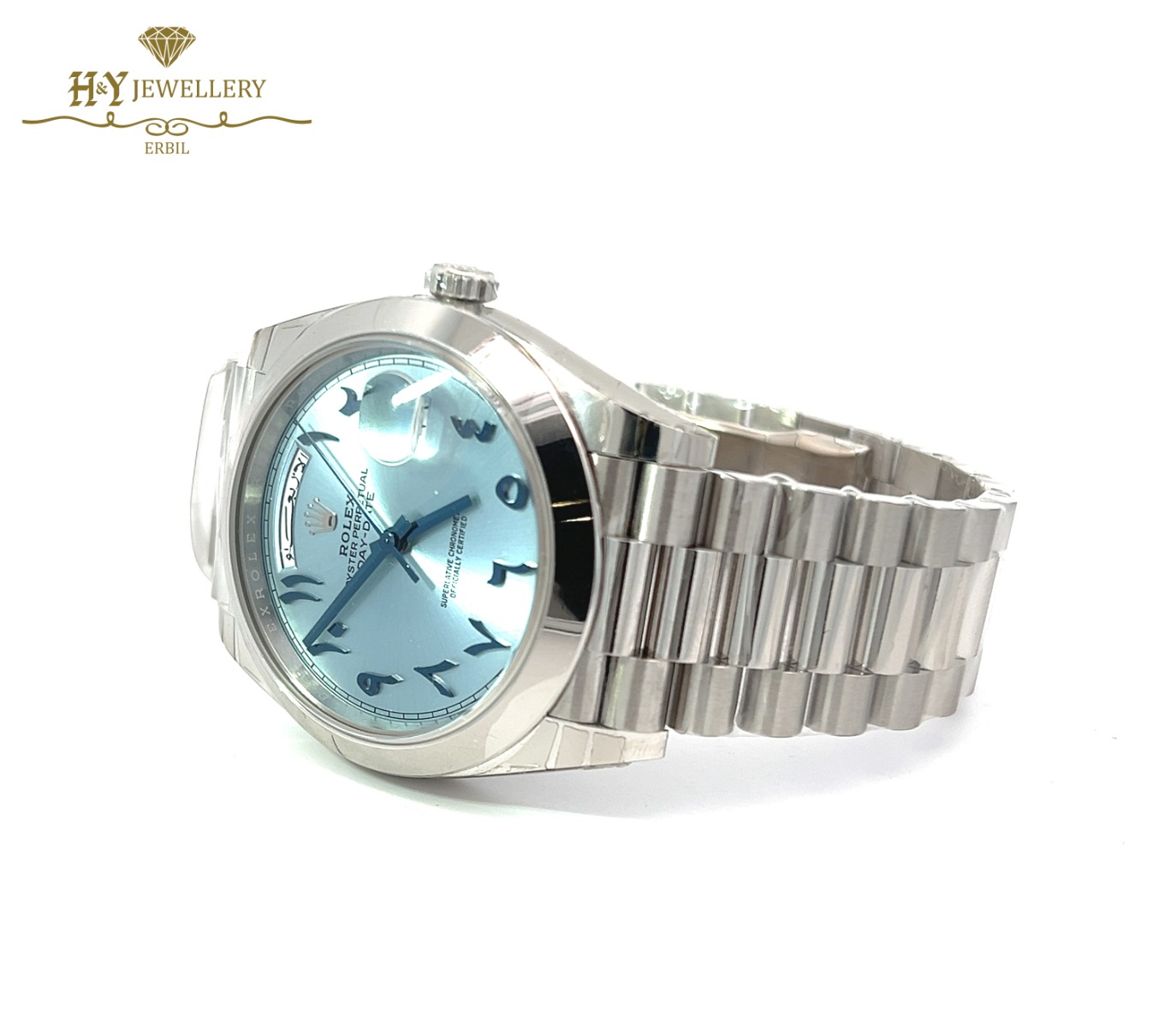 Rolex Day-Date Platinum Arabic Numerals { DISCONTINUED } - ref 228206-12078