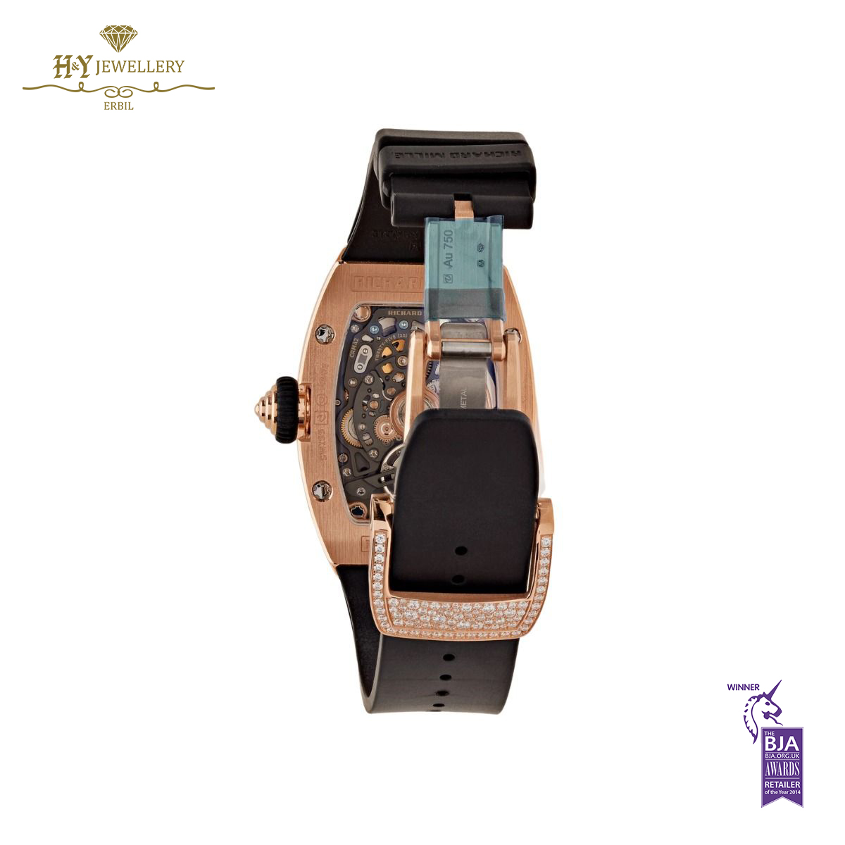 Richard Mille Ladies' Rose Gold Onyx Snow Diamond Setting - ref RM07-01 -11060