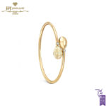 Fabergé Heritage Yellow Gold Diamond & White Guilloché Enamel Crossover Bracelet -0