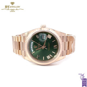 Rolex Day-Date Everose Gold Olive Green Dial - ref 228235-15829