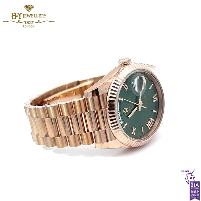 Rolex Day-Date Everose Gold Olive Green Dial - ref 228235-15831