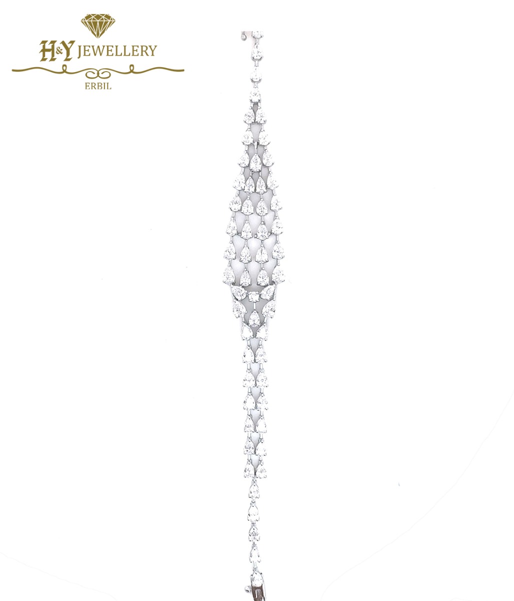 White Gold Pear Cut Diamond Layer Design - 56.65ct-11198