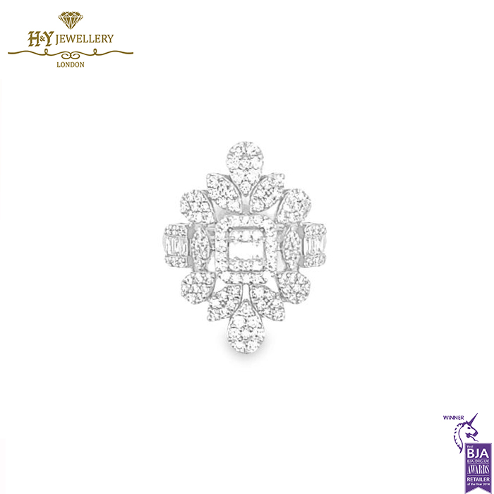 White Gold Diamond Set Mixed Cut Drop Design - 25.09ct-15624