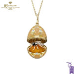 Fabergé Heritage Yellow Gold Diamond & Guilloché Enamel Bee Surprise Locket-0