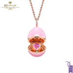 Fabergé Essence Rose Gold Diamond & Pink Sapphire Heart Surprise Locket with Pink Lacquer-0