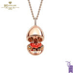 Fabergé Essence Rose Gold Ruby Set Rose Surprise Locket-0