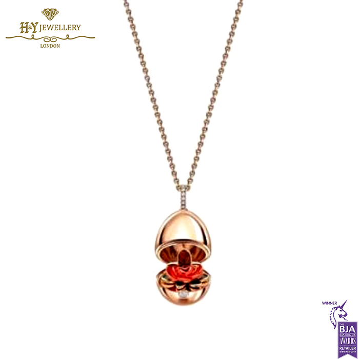 Fabergé Essence Rose Gold Ruby Set Rose Surprise Locket-15399