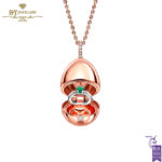 Fabergé Essence Rose Gold Emerald Ring Surprise Locket-0