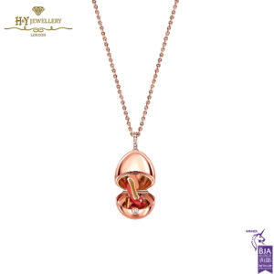 Fabergé Essence Rose Gold Red Lacquer & Ruby Set Shoe Surprise Locket-15405