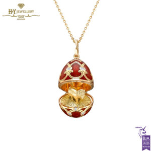 Fabergé Heritage Yellow Gold Diamond & Red Guilloché Enamel Year Of The Horse Surprise Locket-0