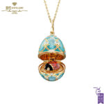 Fabergé Heritage Yellow Gold Diamond & Turquoise Guilloché Enamel Ladybird Surprise Locket-0