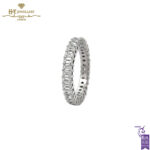 White Gold Emerald Cut Diamond Full Eternity Ring - 2.59ct-0