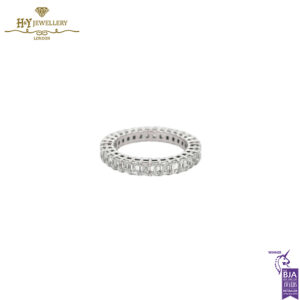 White Gold Emerald Cut Diamond Full Eternity Ring - 2.59ct-14023