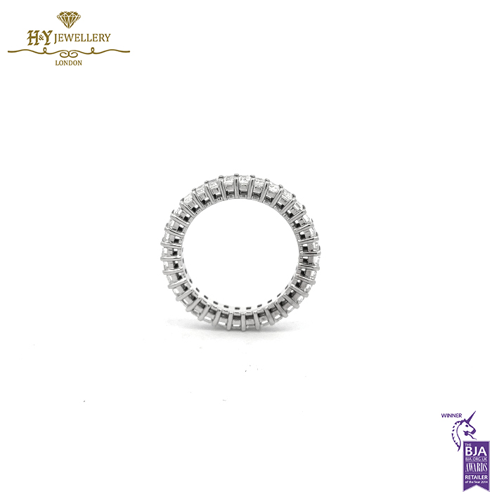 White Gold Emerald Cut Diamond Full Eternity Ring - 2.59ct-14024