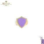 Armour Enamel Pinkie Ring Yellow Gold (Lilac) -0.12ct-0