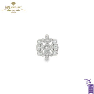 White Gold 2 Layers Square Shape Diamond Set - 23.76ct-15614