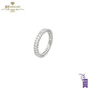 White Gold Baguette Cut Diamond Full Eternity Ring - 2.19ct-0