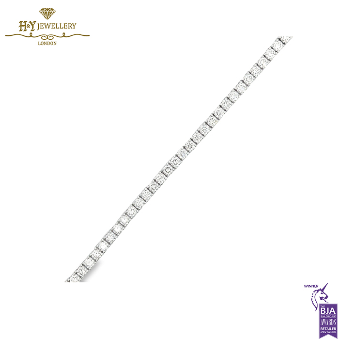 White Gold Brilliant Cut Diamond Tennis Bracelet - 7.37ct-15298