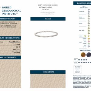 White Gold Brilliant Cut Diamond Tennis Bracelet - 7.37ct-11855