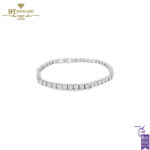 White Gold Brilliant Cut Diamond Tennis Bracelet - 7.37ct-0
