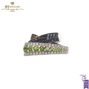 White Gold Brilliant Cut Mix Gemstones & Diamond Ring - 2.36ct-0