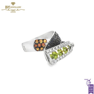 White Gold Brilliant Cut Mix Gemstones & Diamond Ring - 2.36ct-14135