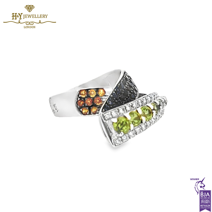 White Gold Brilliant Cut Mix Gemstones & Diamond Ring - 2.36ct-14135